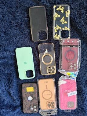 Mixed Pack of Smartphone Protective Cases - Green, Clear, Pink, Gold, Brown